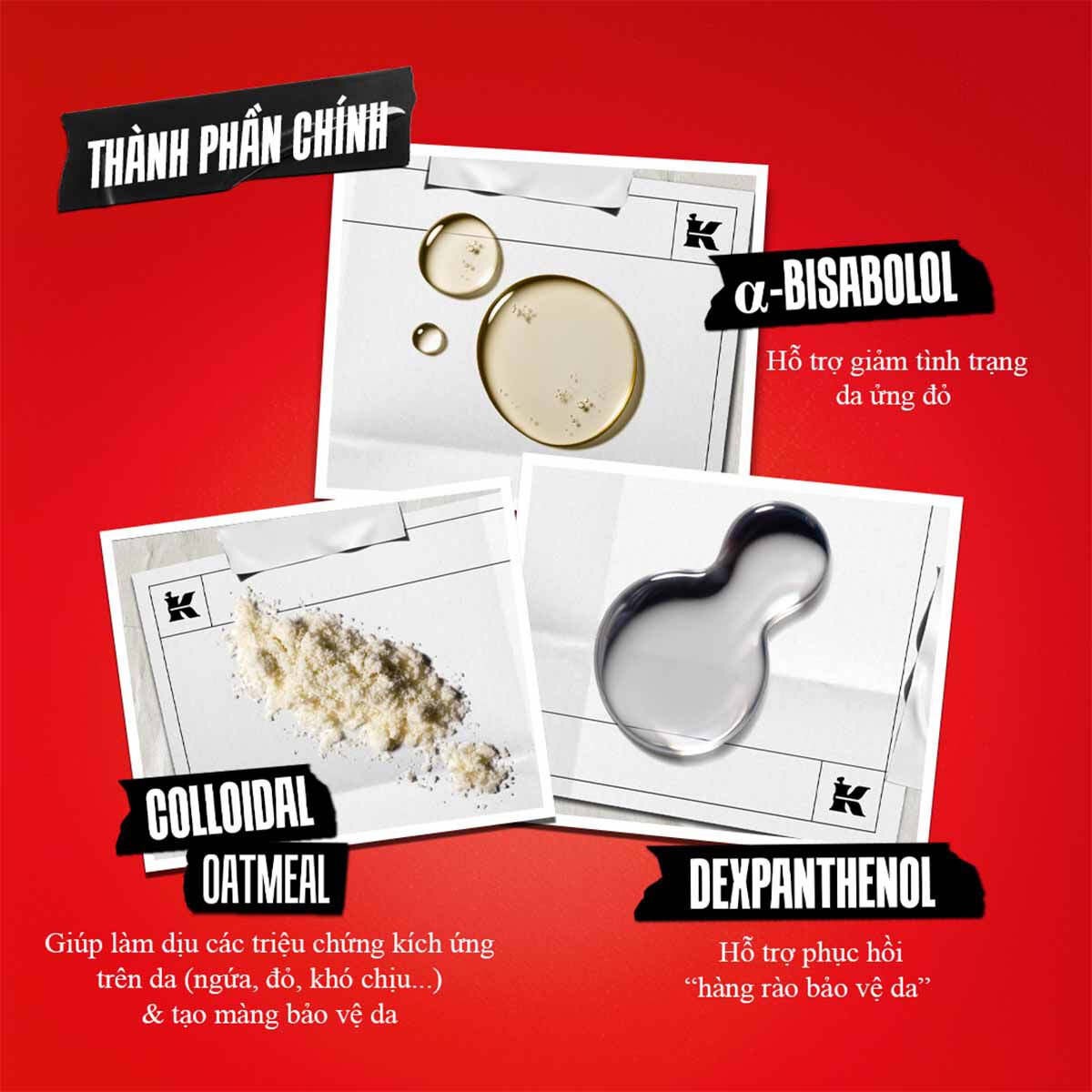 Three Kiehl’s creams on a red background, labeled for different skin needs: Ultra Facial Cream for normal skin, Ultra Facial Oil-Free Gel Cream for oily skin, and Ultra Facial Meltdown Recovery Cream for irritated skin.	