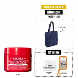 Red jar of Kiehl’s Ultra Facial Meltdown Recovery Cream Whip, 50ml size, showing a whipped cream texture.