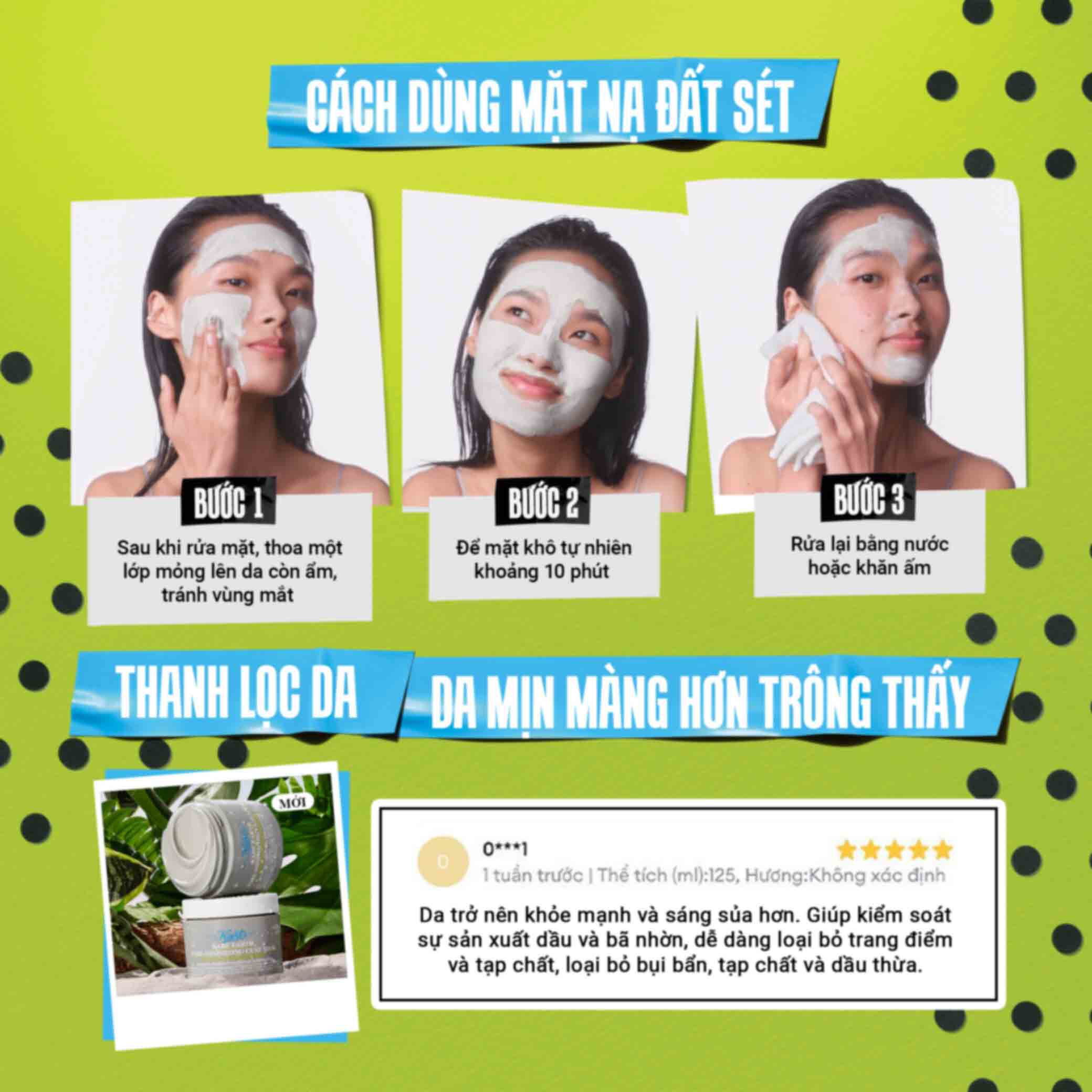 Mặt Nạ Đất Set Kiehl's Rare Earth Deep Pore Cleansing Masque