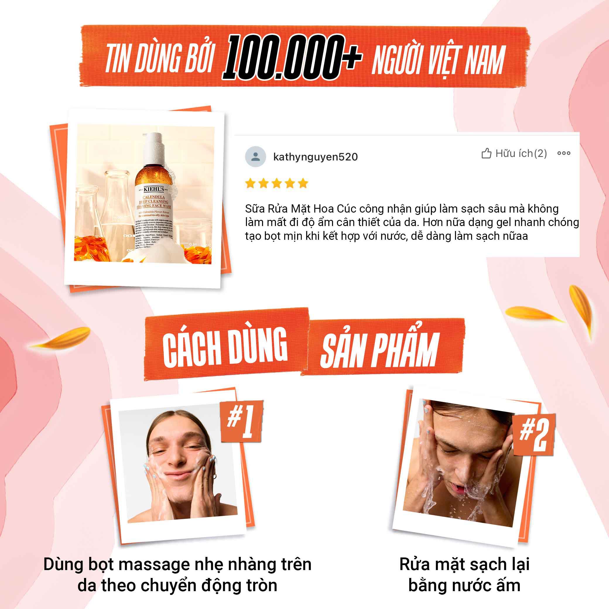 Sữa Rửa Mặt Hoa Cuc Kiehl's Calendula Deep Cleansing Foaming Face Wash