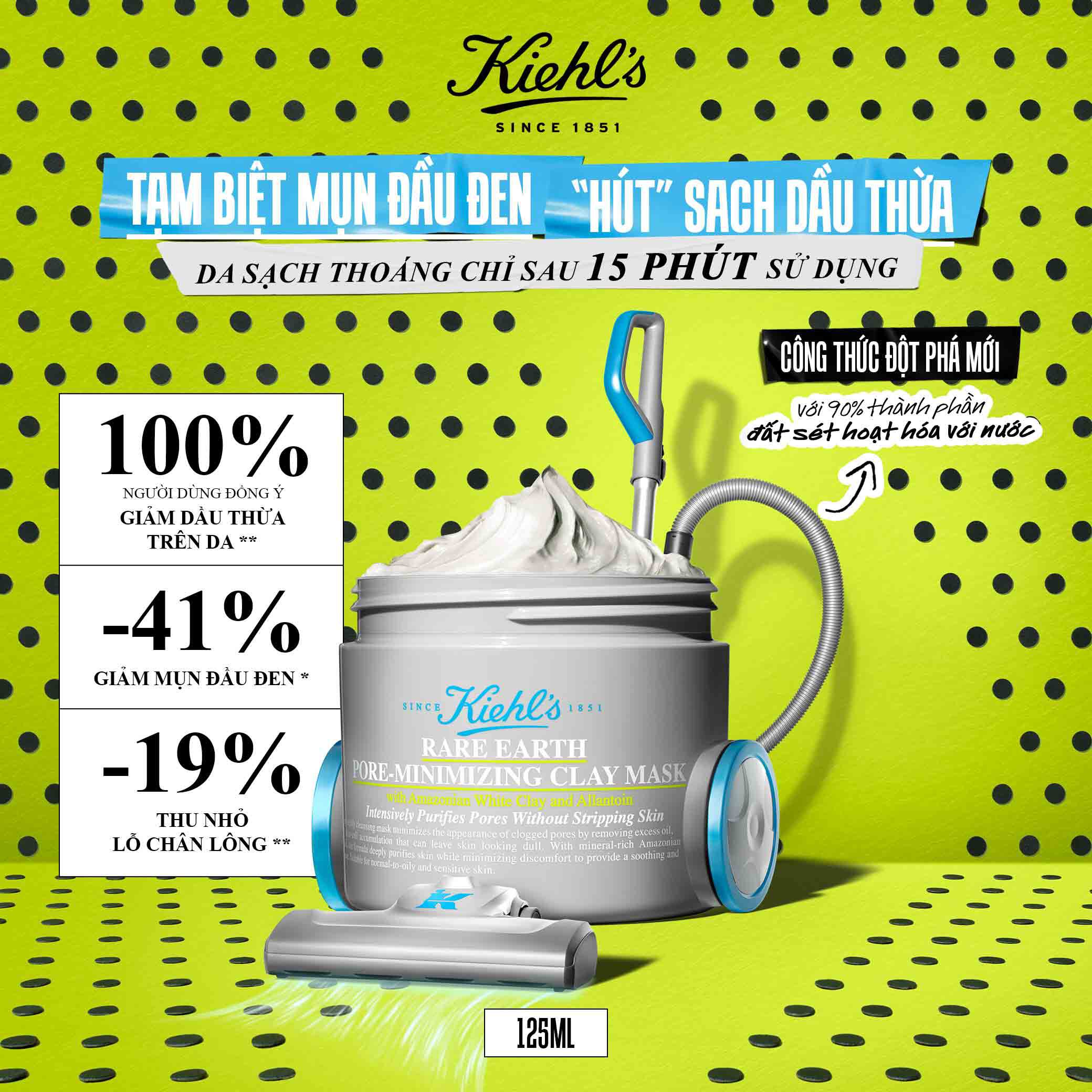 Bộ đoi sữa rửa mặt hoa cuc 230ml & mặt nạ đất set 125ml phien bản mới Kiehl's