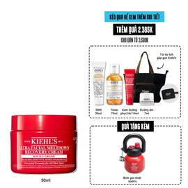 Red jar of Kiehl’s Ultra Facial Meltdown Recovery Cream Whip, 50ml size, showing a whipped cream texture.