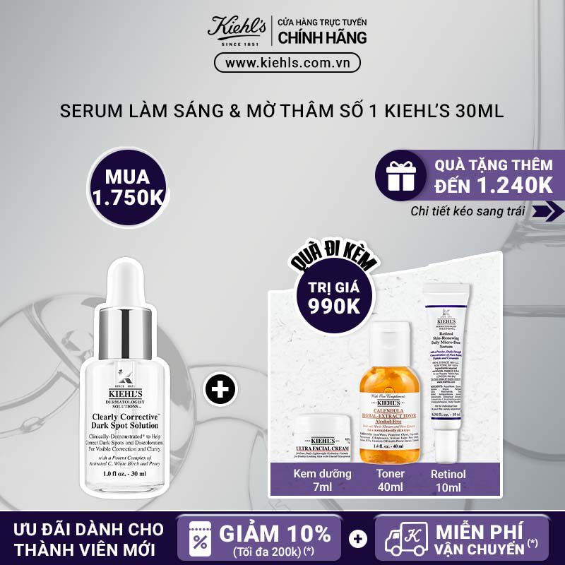 Ưu Đai Serum Kiehl's Clearly Corrective Dark Spot Solution 30ml