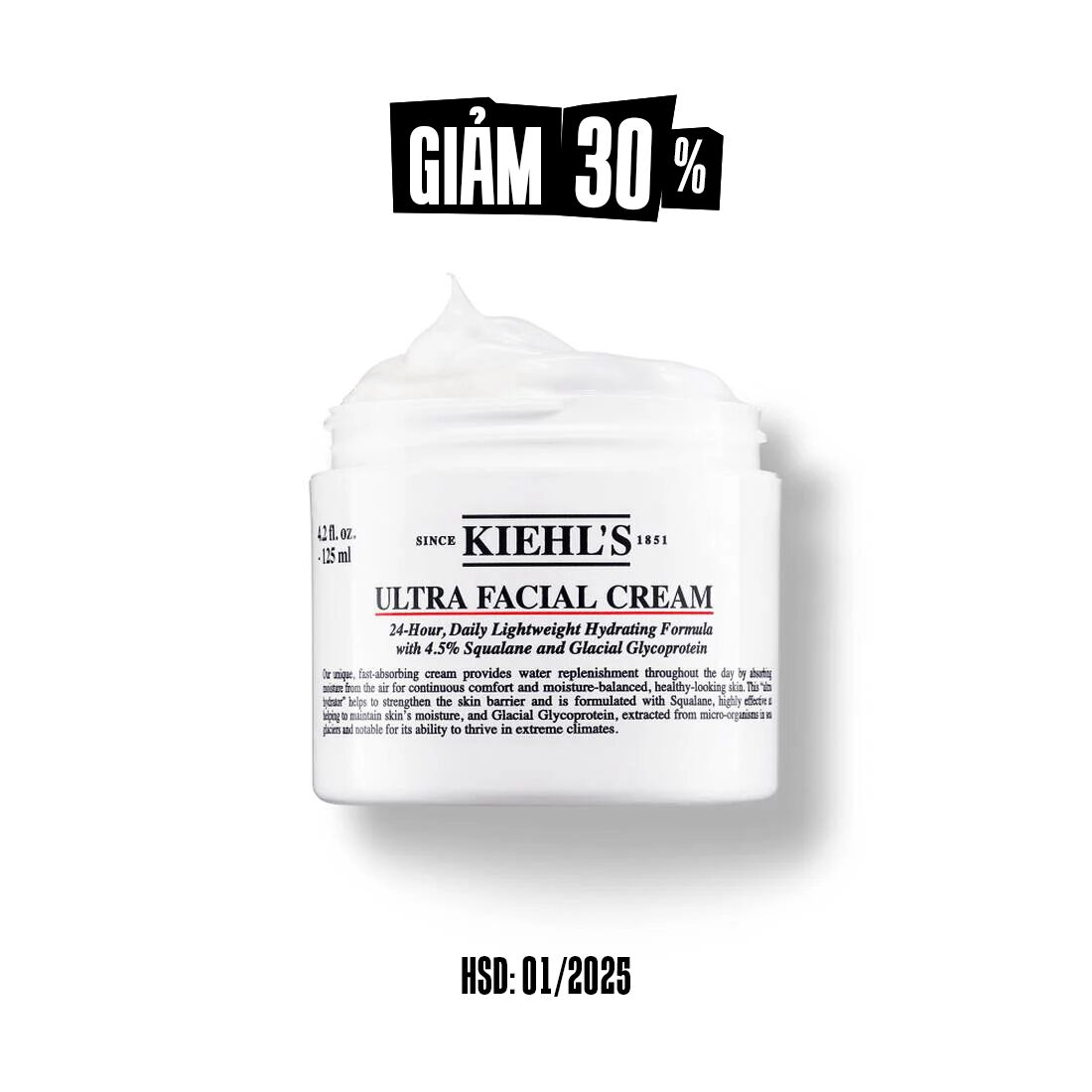 Kem Cấp Ẩm Kiehl's Ultra Facial Cream Dưỡng Ẩm Suốt 72 Giờ