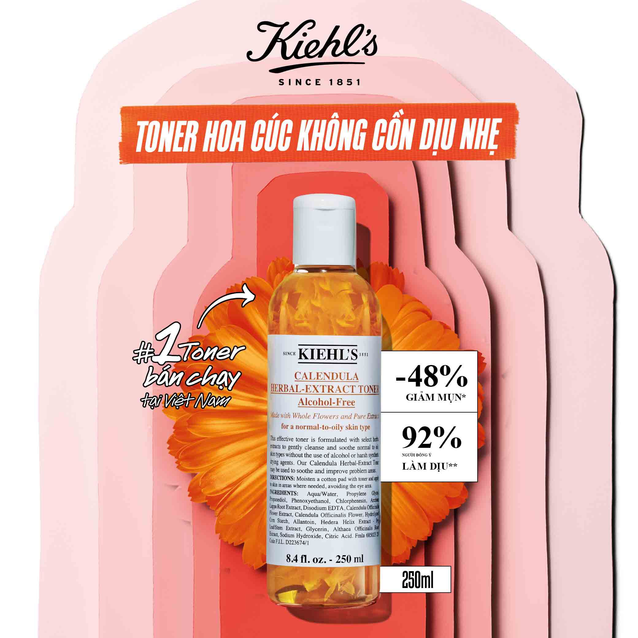 Bộ đoi nước can bằng hoa cuc 250ml va kem dưỡng ẩm Kiehl's Ultra Facial Cream 50ml