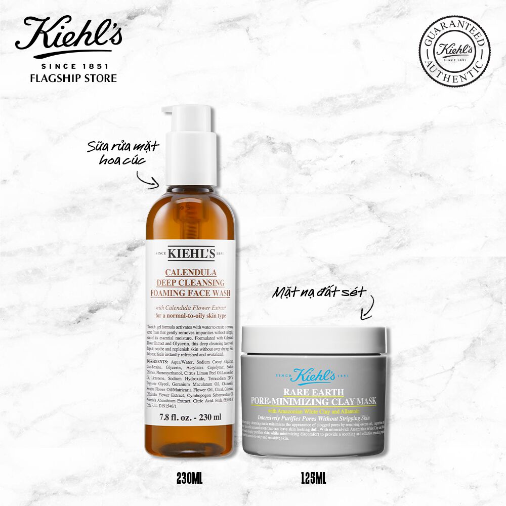 Bộ đoi sữa rửa mặt hoa cuc 230ml & mặt nạ đất set 125ml phien bản mới Kiehl's