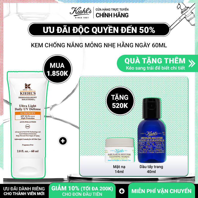 Kem Chống Nắng Hằng Ngay Kiehl's Ultra Light Daily UV Defense SPF 50 PA++++