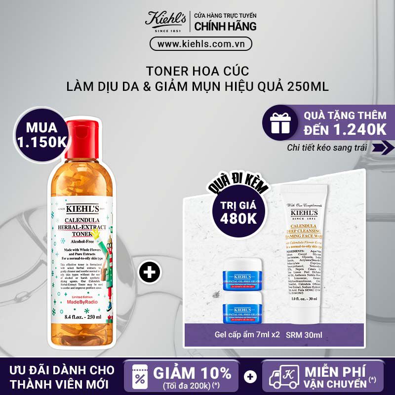 Phien Bản Giới Hạn Nước Can Bằng Hoa Cuc Kiehl's Calendula 250ml