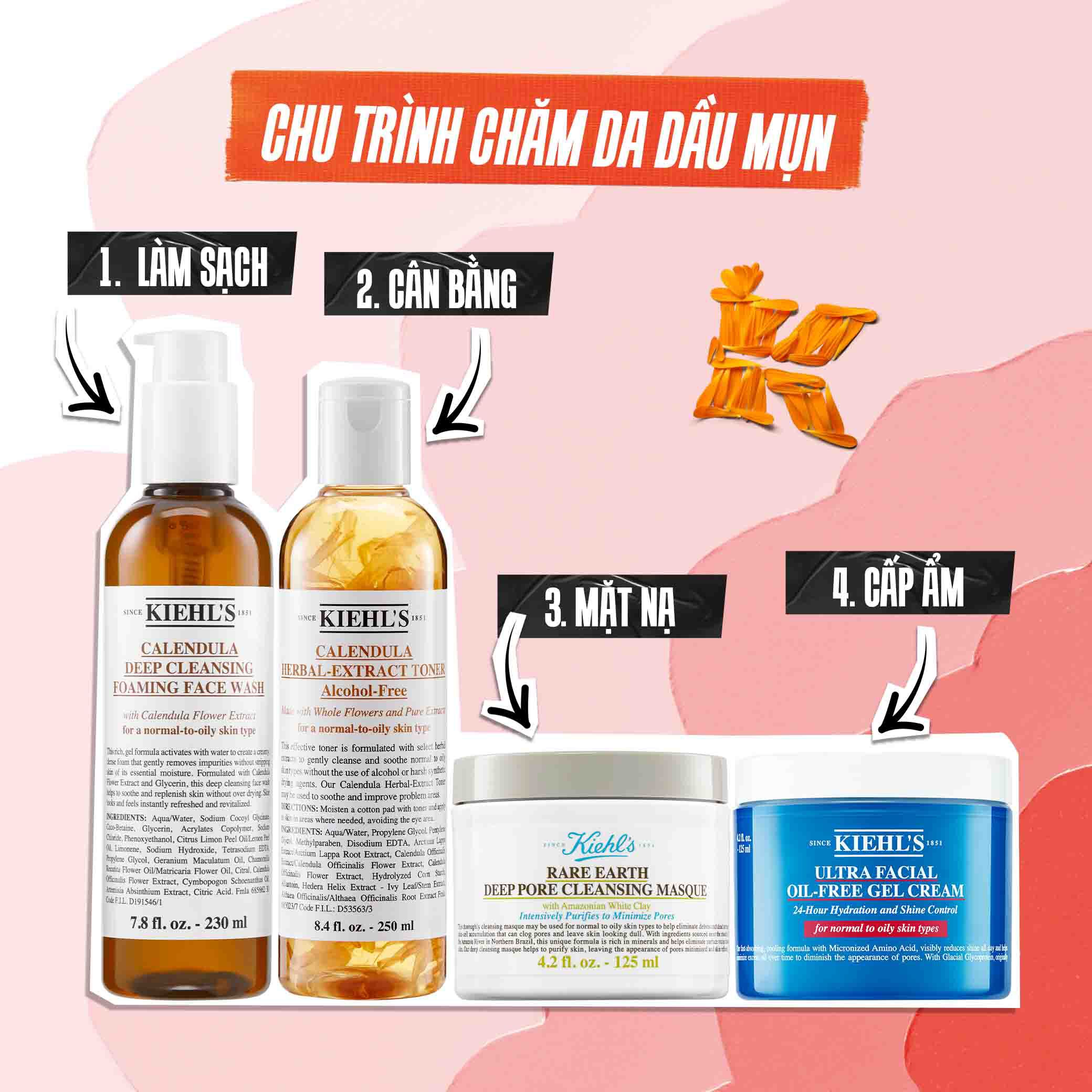 Nước Can Bằng Hoa Cuc Calendula Herbal Extract Alcohol-Free Toner