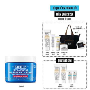 Kem Dưỡng Cấp Ẩm Kiềm Dầu Kiehl's Ultra Facial Oil-Free Gel Cream Khong Bong Nhờn Suốt 24H