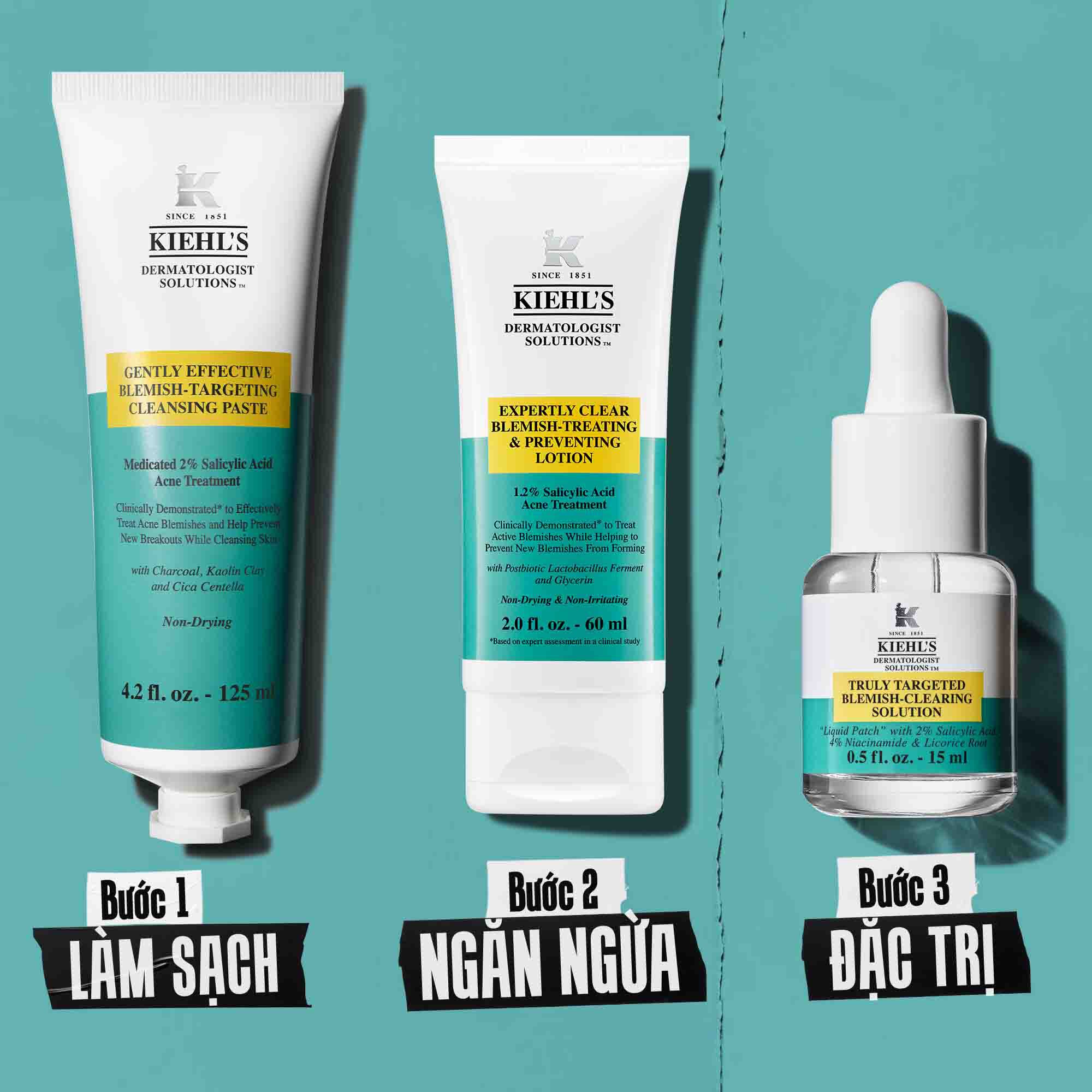 Blemish routine Step 1 Cleanse, Step 2 Prevent, Step 3 Spot Treat​
