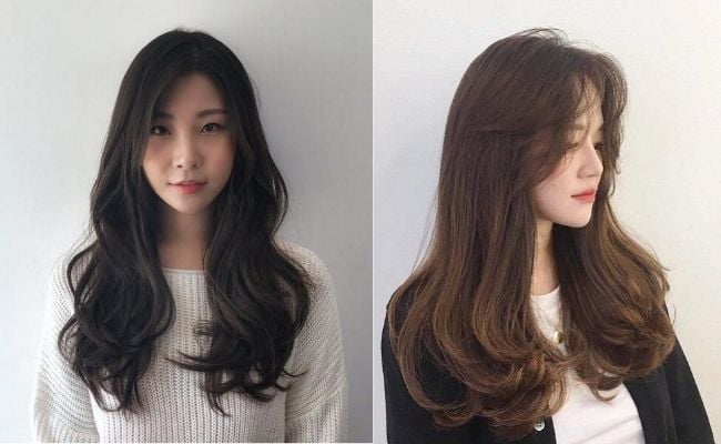 Tóc dài uốn phồng chân phong cách