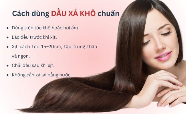 Cách dùng dầu xả khô đúng cách