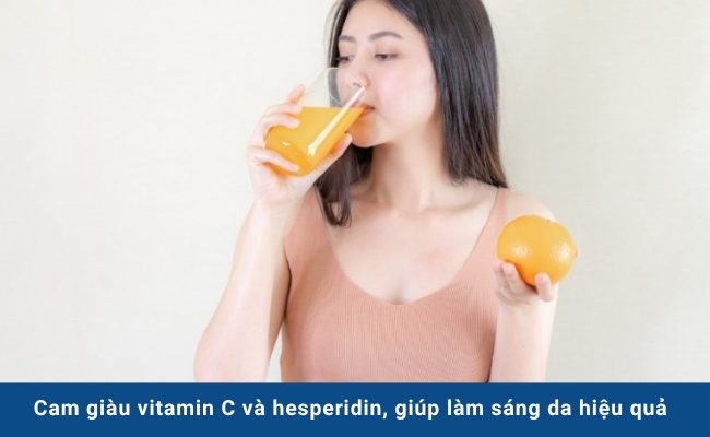 Cam giàu vitamin C và hesperidin, giúp làm sáng da hiệu quả