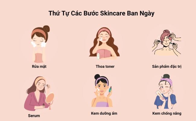 các bước skincare ban ngày cơ bản