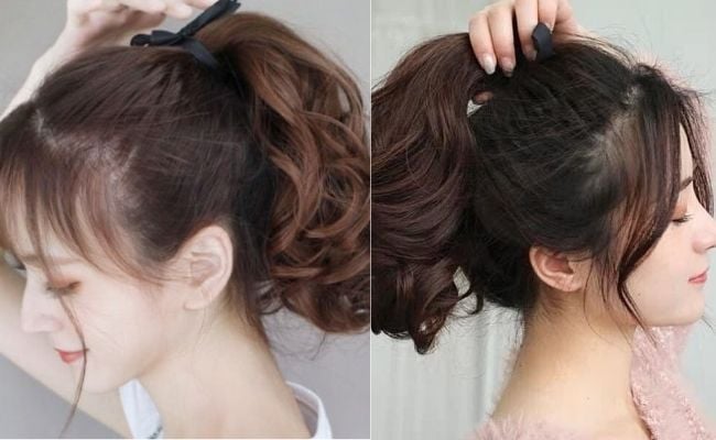 Cách búi tóc xoắn cao không bị già