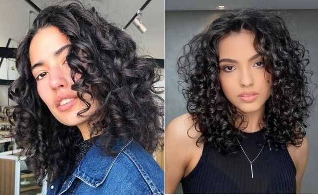 Tóc uốn xoăn ngang vai kiểu sợi mì, cá tính và độc đáo