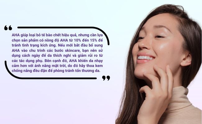 Cách sử dụng mỹ phẩm chứa AHA