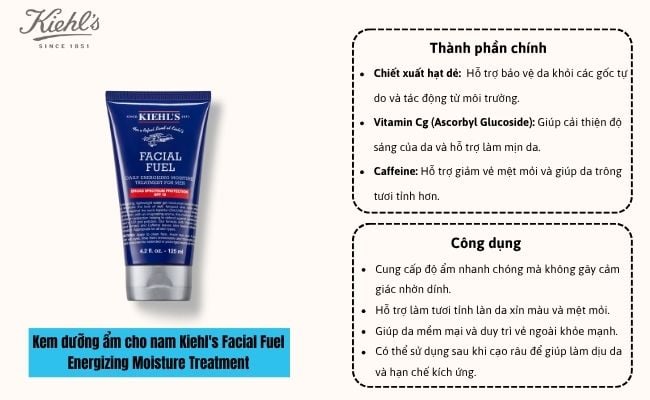 Kem dưỡng ẩm cho nam Kiehl's Facial Fuel Energizing Moisture Treatment (Nguồn: Kiehl's)