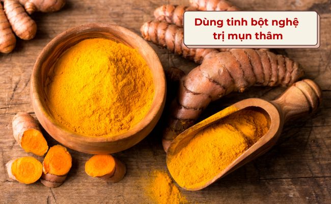 Dùng tinh bột nghệ trị mụn thâm cấp tốc sau 1 đêm tại nhà