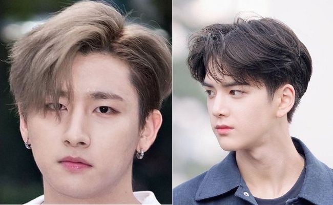 Tóc nam hai mái rạng rỡ phù hợp với mặt dài