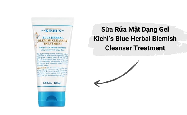 Kiehl's Dạng Gel Blue Herbal Blemish Cleanser Treatment 