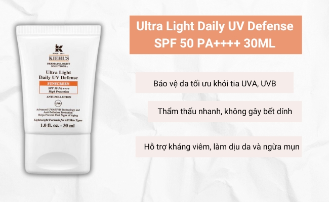 Kem chống nắng cho da dầu Kiehl's Ultra Light Daily UV Defense 30ML