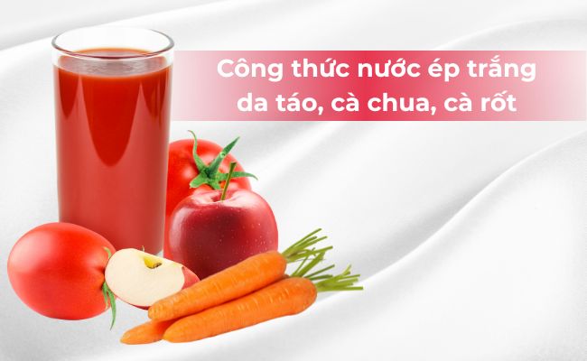 Công thức nước ép trắng da táo, cà chua, cà rốt