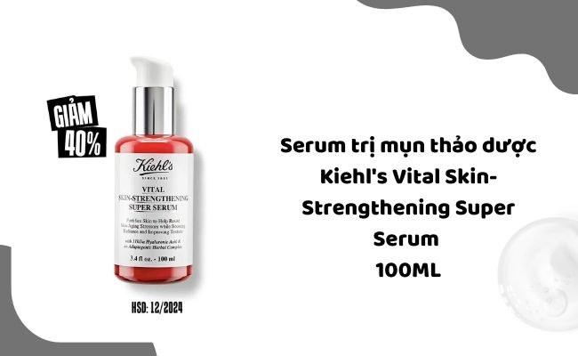 Serum trị mụn thảo dược Kiehl's Vital Skin-Strengthening Super Serum 100ML