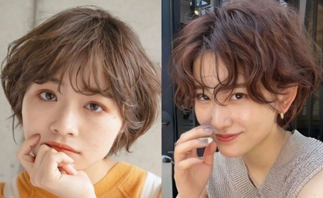 Tóc mái xoăn kết hợp tóc bob cho mặt tròn