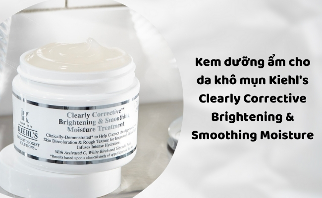 Kem dưỡng ẩm cho da khô mụn Kiehl's Clearly Corrective Brightening & Smoothing Moisture