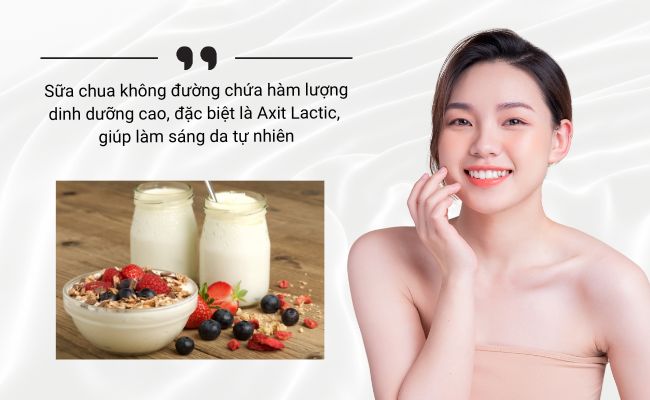 Cách làm trắng da mặt tại nhà bằng sữa chua không đường