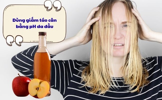 Dùng giấm táo cân bằng pH da đầu