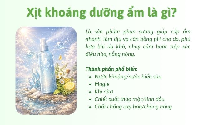 Xịt khoáng dưỡng ẩm là gì?