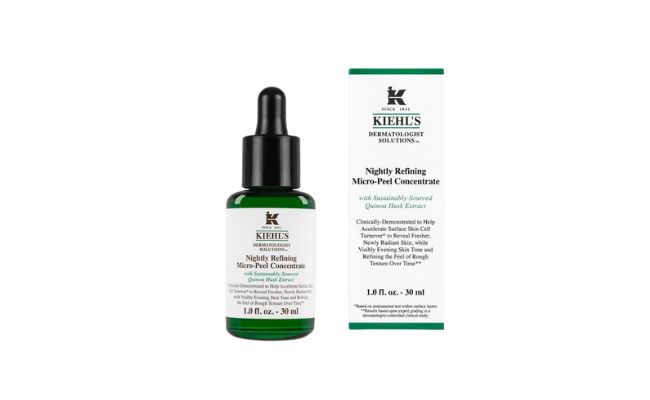 Serum trị nám, làm đều màu da Kiehl’s Nightly Refining Micro-Peel Concentrate.