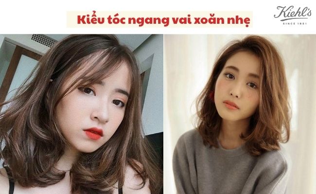 Kiểu tóc ngang vai xoăn nhẹ