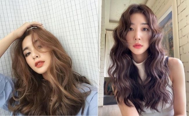 Tóc uốn sóng cho mặt dài