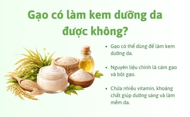 Gạo có làm kem dưỡng da được không?