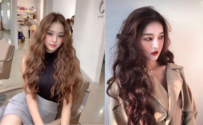 Tóc xoăn dài cho mặt tròn béo