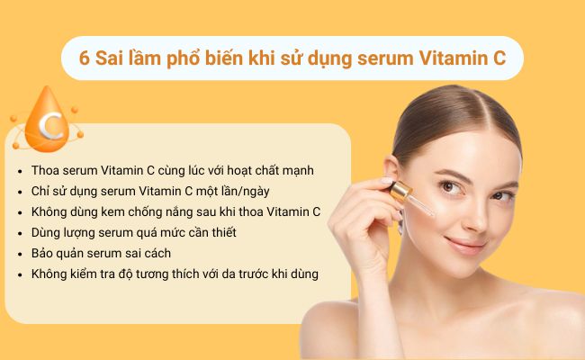 Sai lầm thường thấy khi sử dụng serum Vitamin C
