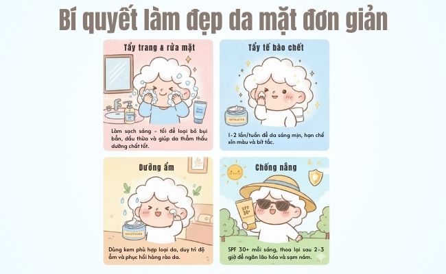 bí quyết làm đẹp da mặt đơn giản, hiệu quả tại nhà
