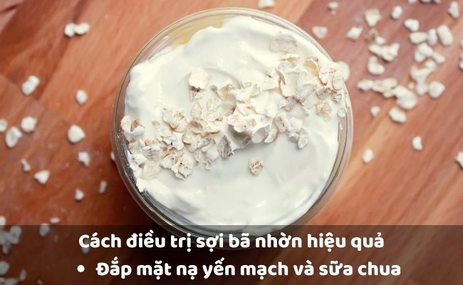 Đắp mặt nạ yến mạch và sữa chua