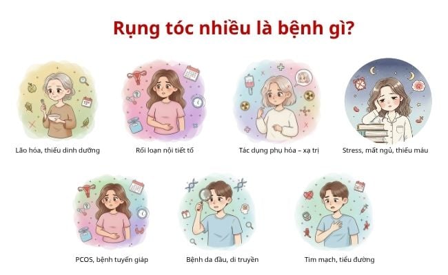 Rụng tóc nhiều là bệnh gì?