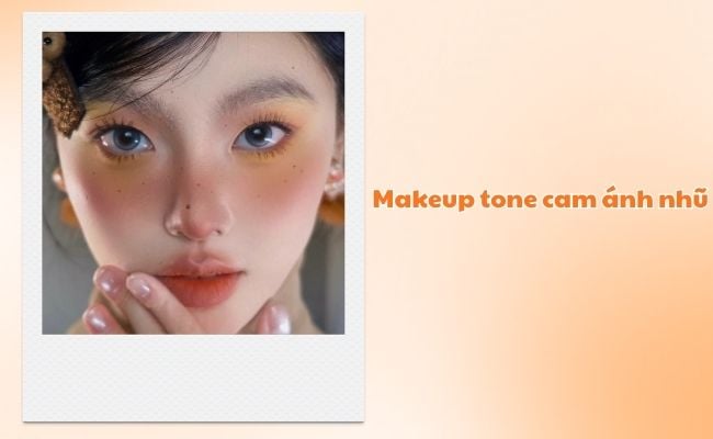 Makeup tone cam ánh nhũ lung linh