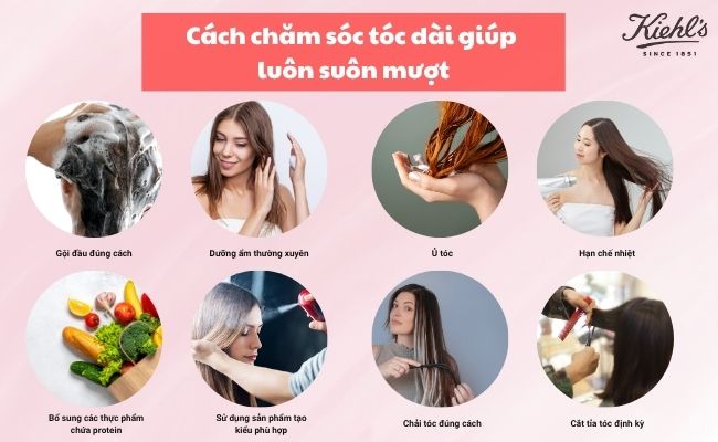 Cách chăm sóc tóc dài giúp luôn suôn mượt