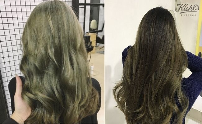Tóc nhuộm màu rêu khói