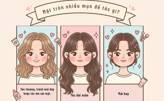 Cách chọn kiểu tóc cho mặt tròn theo khuôn mặt và dáng người 