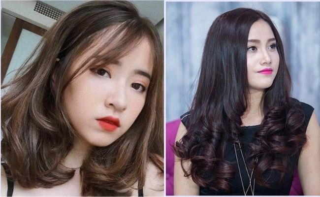 Tóc xoăn sóng nhẹ chữ S cho mặt tròn