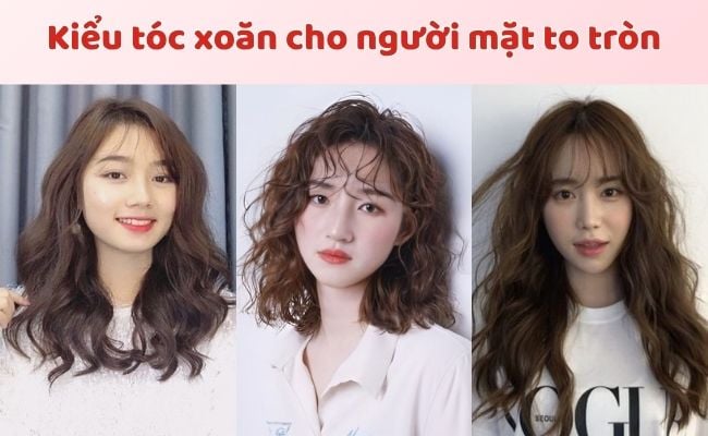 Hình minh hoạ Kiểu tóc xoăn cho người mặt to tròn