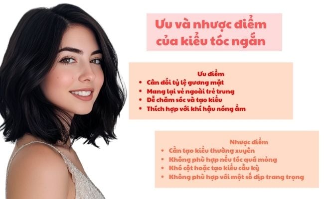 Ưu và nhược điểm của kiểu tóc ngắn cho mặt dài và gầy